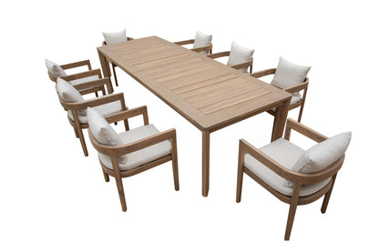 Wesley - Patio Dining Table With Self Storing Leaf - Light Brown