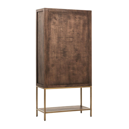 Freemont - Solid Wood Tall Cabinet - Kona Brown