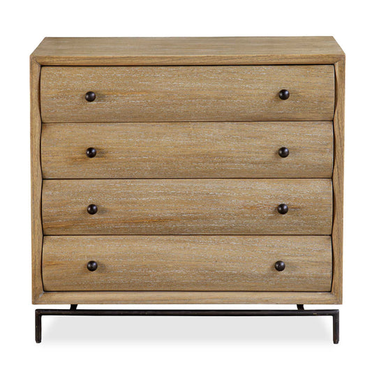 Millard - Curved 4 Drawer Chest - Woodtone