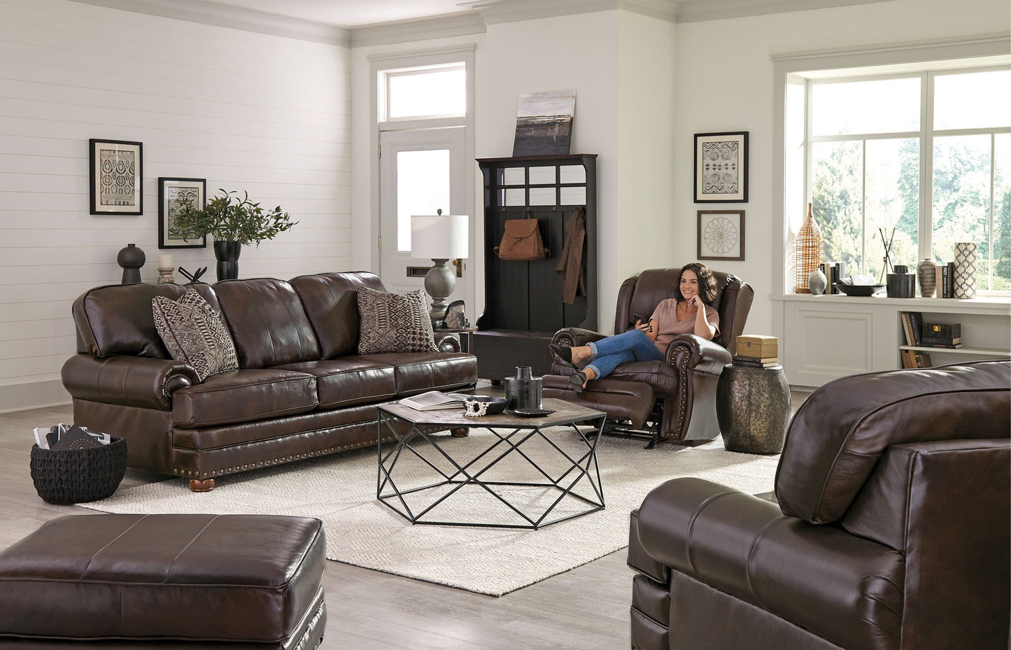 Roberto - Leather Rocker Recliner - Cocoa