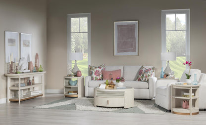 Sloan - Round Cocktail Table With Casters - Frost