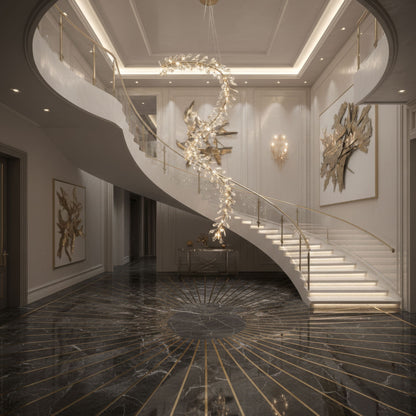 Michael Amini Lighting - Elora 98" LED Crystal Chandelier - Gold
