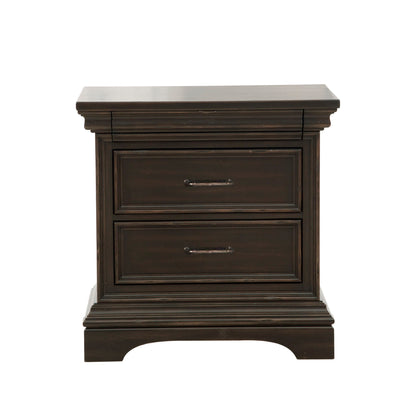 Caldwell - 2 Drawer Nightstand - Dark Wood