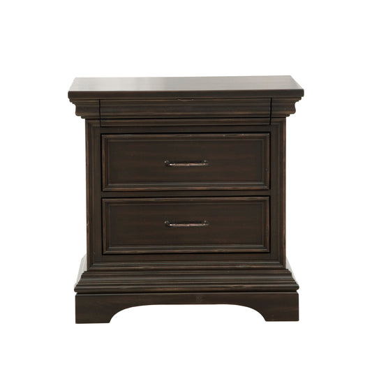 Caldwell - 2 Drawer Nightstand - Dark Wood