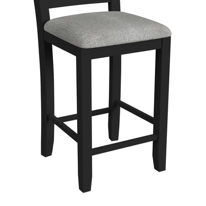 Brooks - 5 Piece Counter Set With Table And 4 Upholstered Seat & Wood Back Chairs - Medium Brown & Black