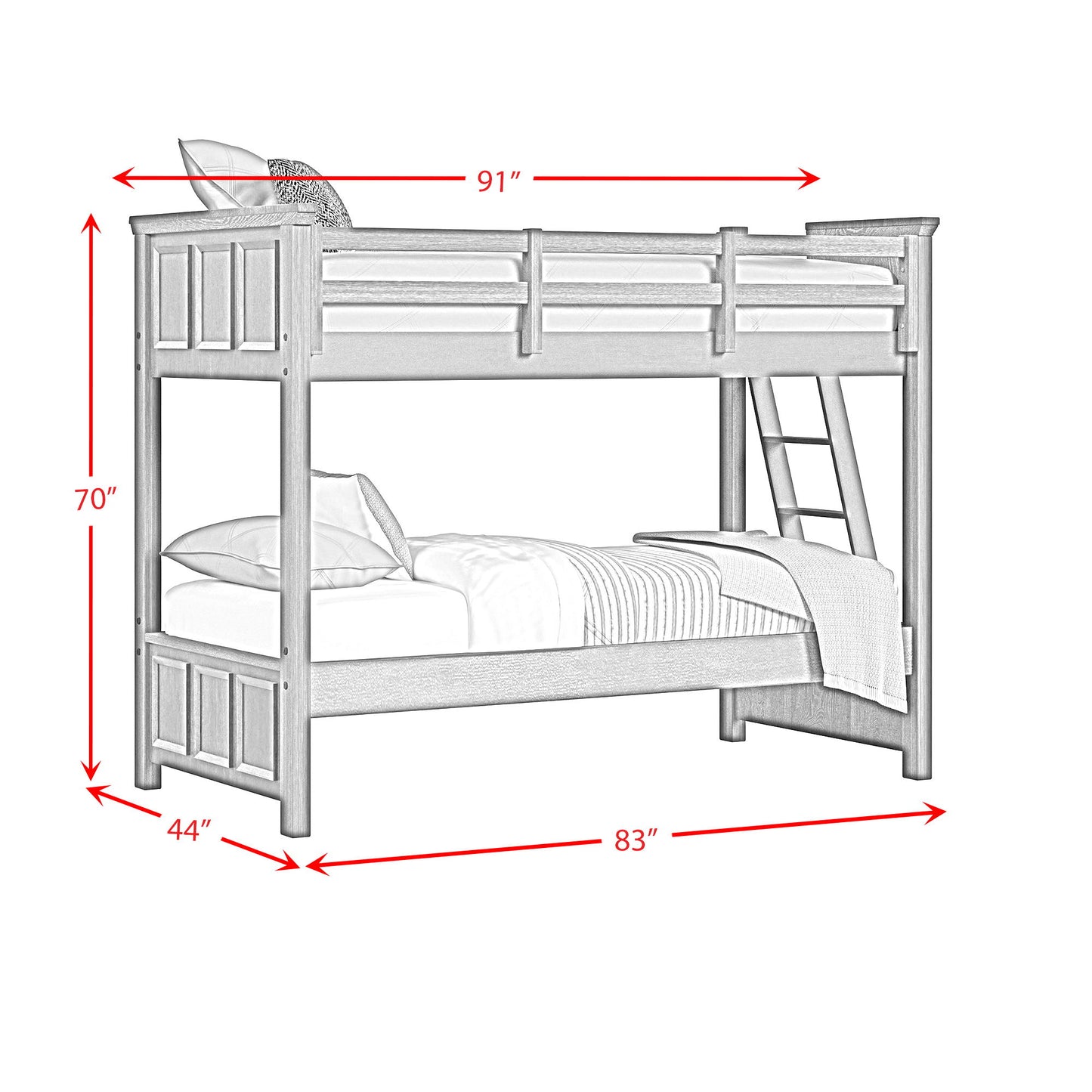 Hampton Kids - Bunk With Ladder Bedroom Set