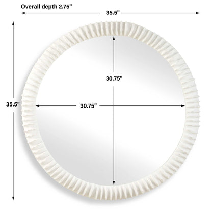 Akiko - Round Mirror - White