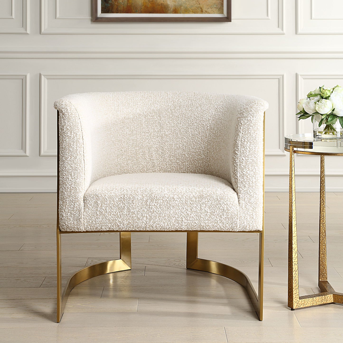 Bellina - Plush Barrel Chair - Gold