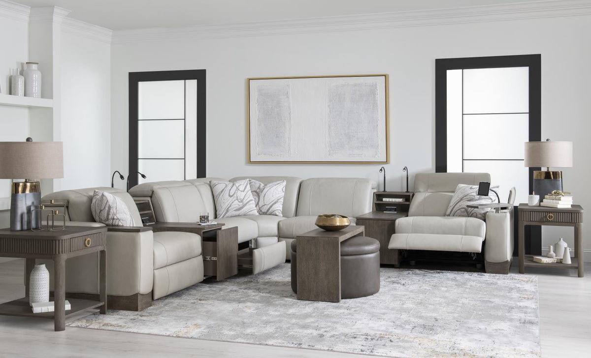 Luna Ravello - Armless Recliner - Silver / Miramar Mink