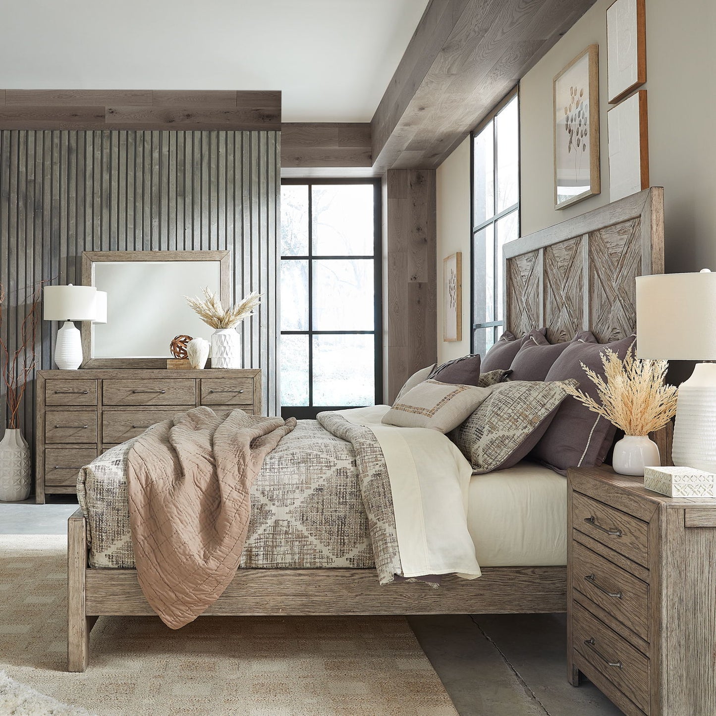 Skyview Lodge - Panel Bed Rails - Cobblestone