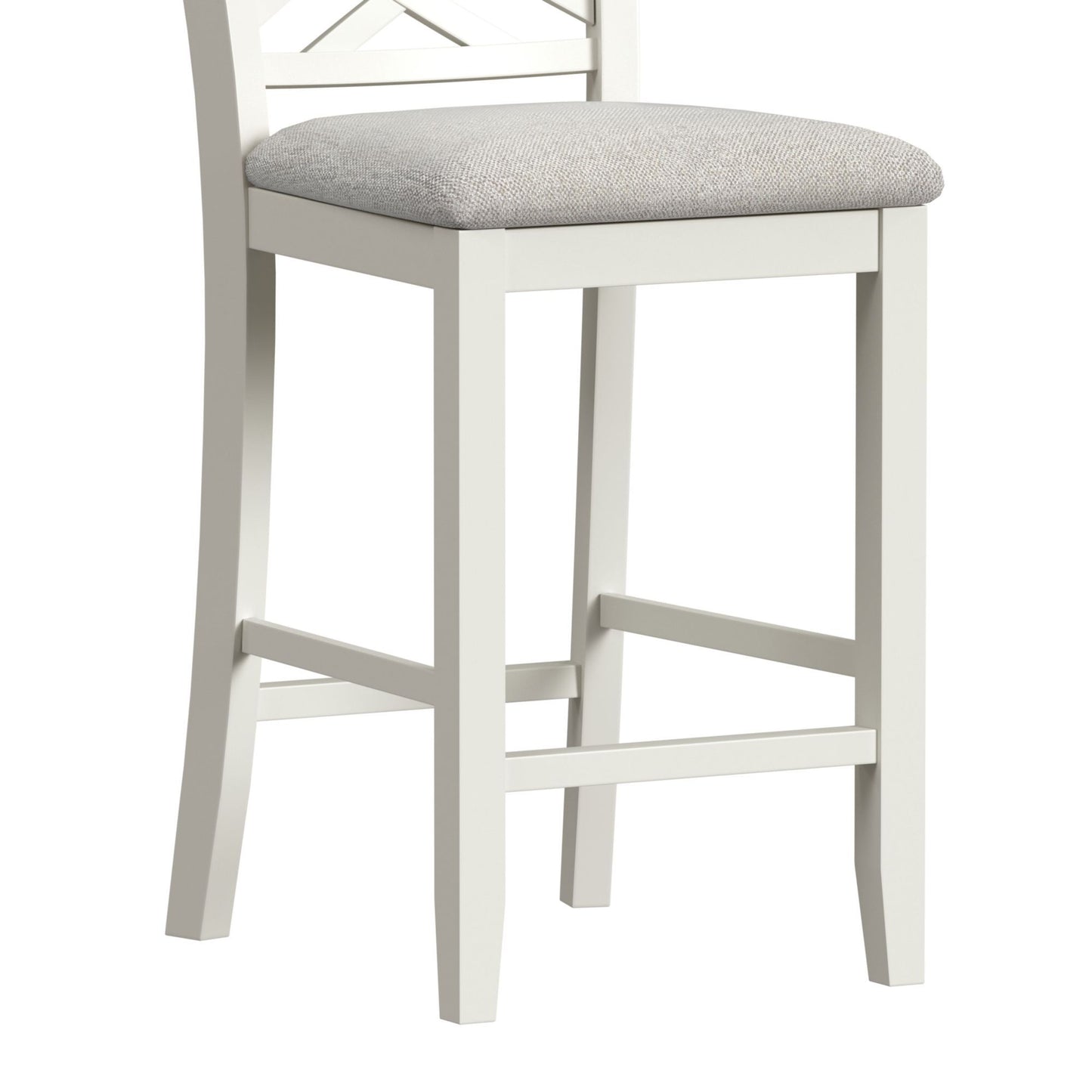 Brooks - 5 Piece Counter Set With Table And 4 Upholstery Seat & Wood Back Chairs - Medium Brown & White