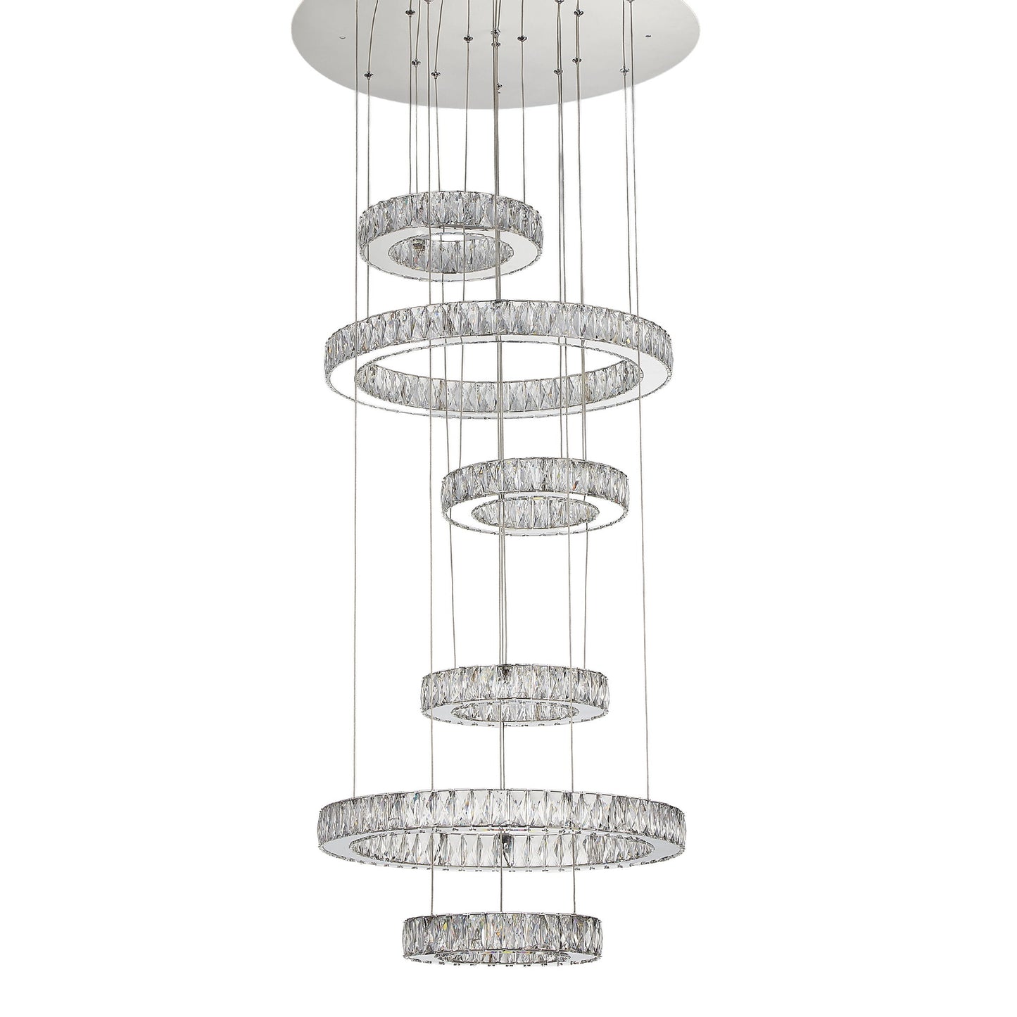Michael Amini Lighting - Galaxy Modern 49" Crystal Chandelier - Chrome