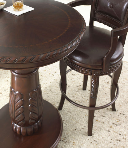 Antoinette - PU Swivel Bar Chair - Dark Brown