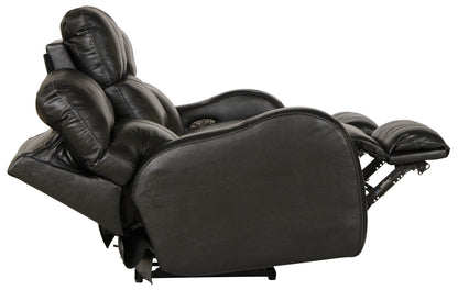 Angelo - Leather Power Reclining Sofa - Black