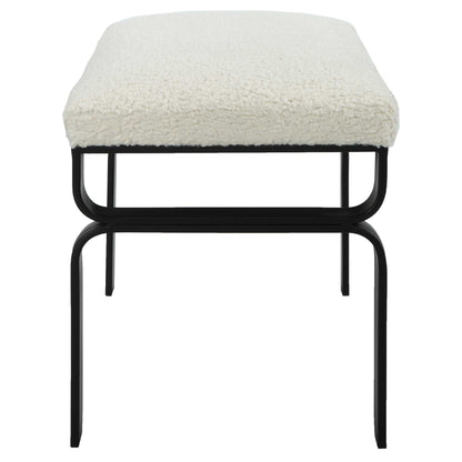 Diverge - White Shearling Small Bench