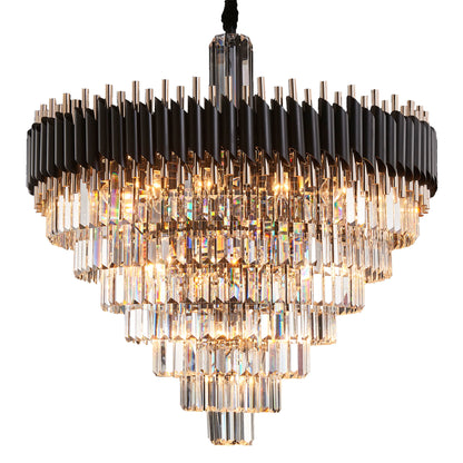 Michael Amini Lighting - Symphony Round 37-Light Crystal Chandelier - Black