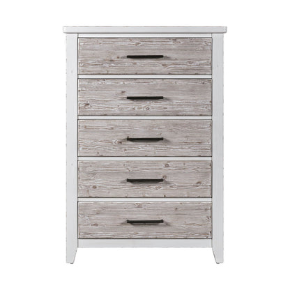 Backroads - 5 Drawer Chest - Weathered White