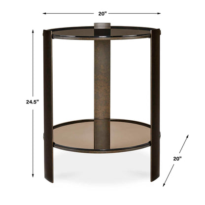 Hanson - Side Table - Bronze & Dark Glass