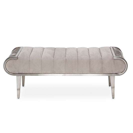 Roxbury Park - Tufted Bench - Stainless Steel