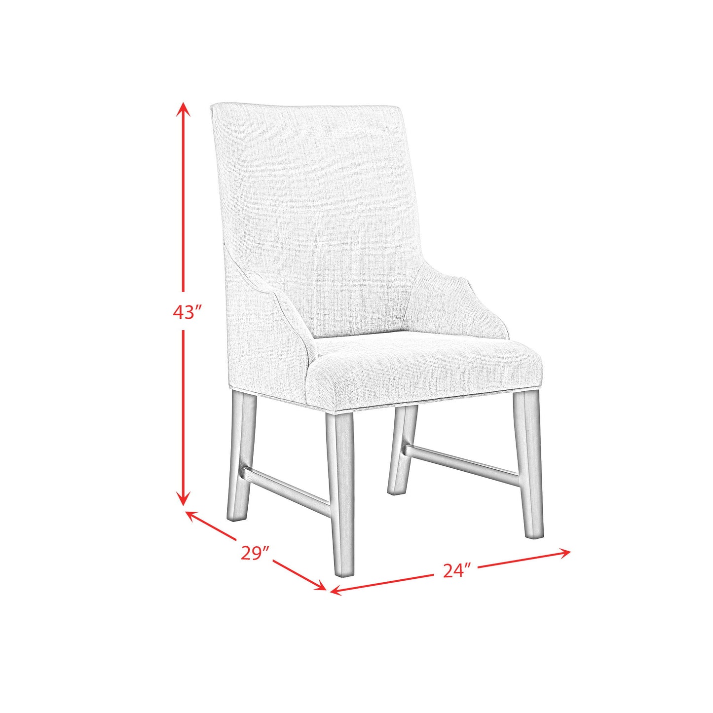 Montrose - Fabric Dining Host Chair (Set of 2) - Espresso / Light Gray