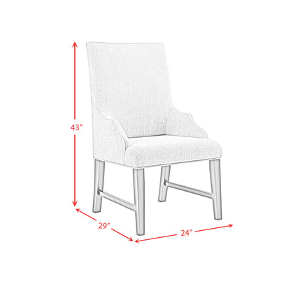 Montrose - Fabric Dining Host Chair (Set of 2) - Espresso / Light Gray