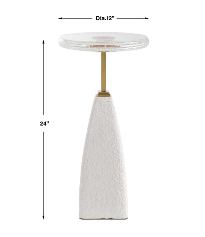 Sora - Glass Drink Table - White