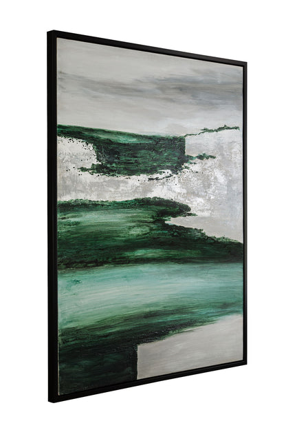 Emerald Horizon Framed Canvas - Green
