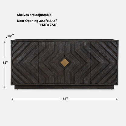 Faulkner - 4 Door Cabinet - Black