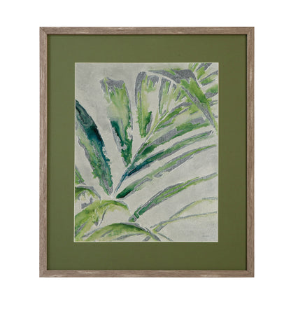 Green Palm I Framed Print - Green / Light Brown
