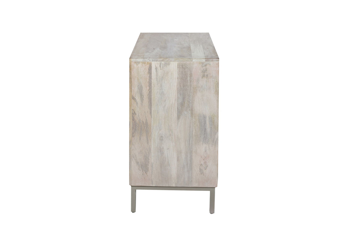 Leia - Bar Cabinet - White Mango / Ivory Bone / Gray