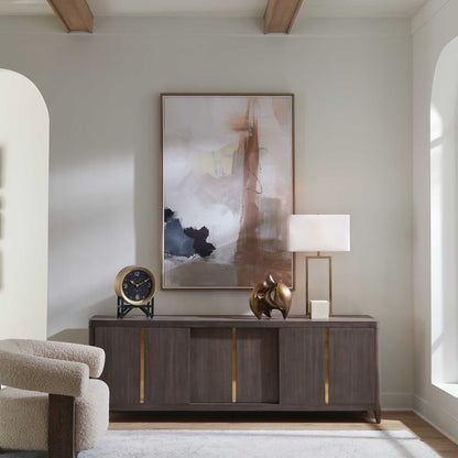 Bluster - Framed Abstract Canvas - Blue / Brown / Gray / Orange / Purple / White / Yellow