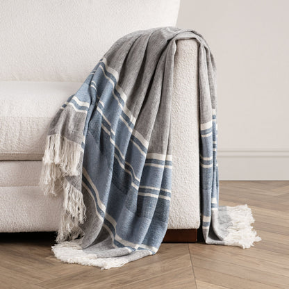 Lima - Throw - Capri Blue / Dark Gray