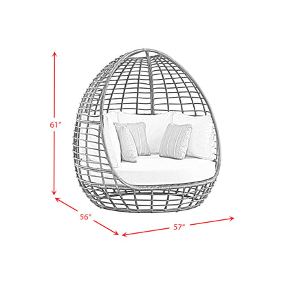 Playa - Twin Egg Chair With 3 Pillows - Dark Gray / Beige
