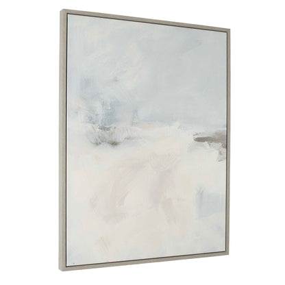 Simple Serenity - Framed Abstract Art - White / Light Blue