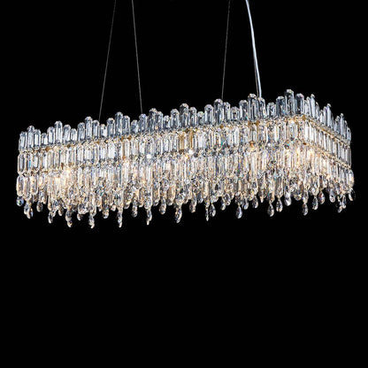 Michael Amini Lighting - Royal Crown Rectangular 12-Light Crystal Chandelier - Clear