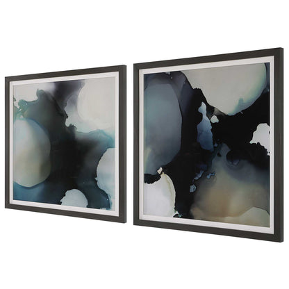 Telescopic - Abstract Framed Prints (Set of 2) - Black