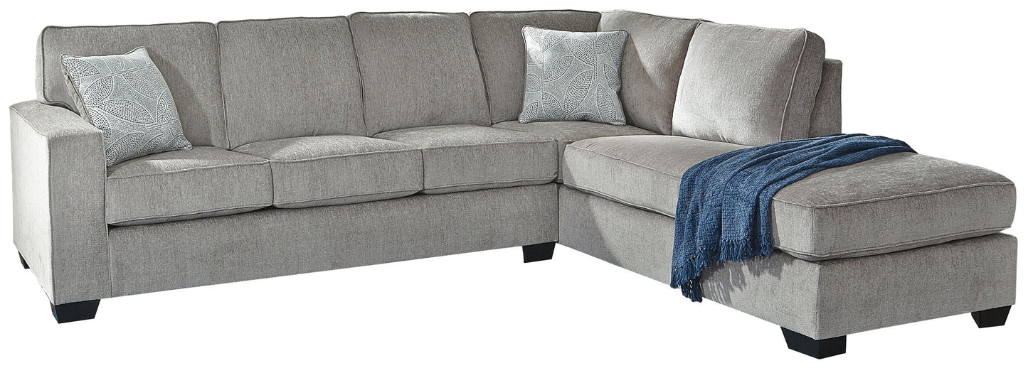 Altari - Right Arm Facing Corner Chaise With Sleeper 2 Pc Sectional - Alloy