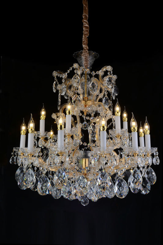 Michael Amini Lighting - La Scala 19-Light Traditional Crystal Chandelier - Gold