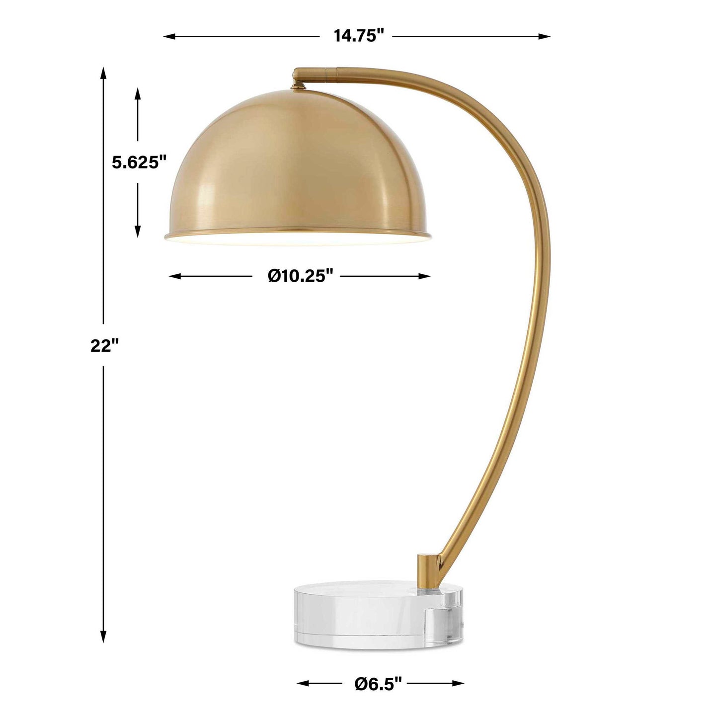 Romani - Brass Desk Lamp - Gold
