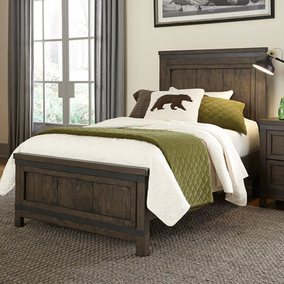 Thornwood Hills - Twin Panel Footboard - Rock Beaten Brown