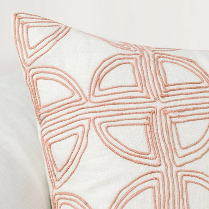 Elea - 22" x 22" Pillow - Ivory / Blush
