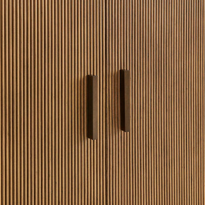 Mebarak - Reeded 2 Door Cabinet - Bronze,White,Woodtone
