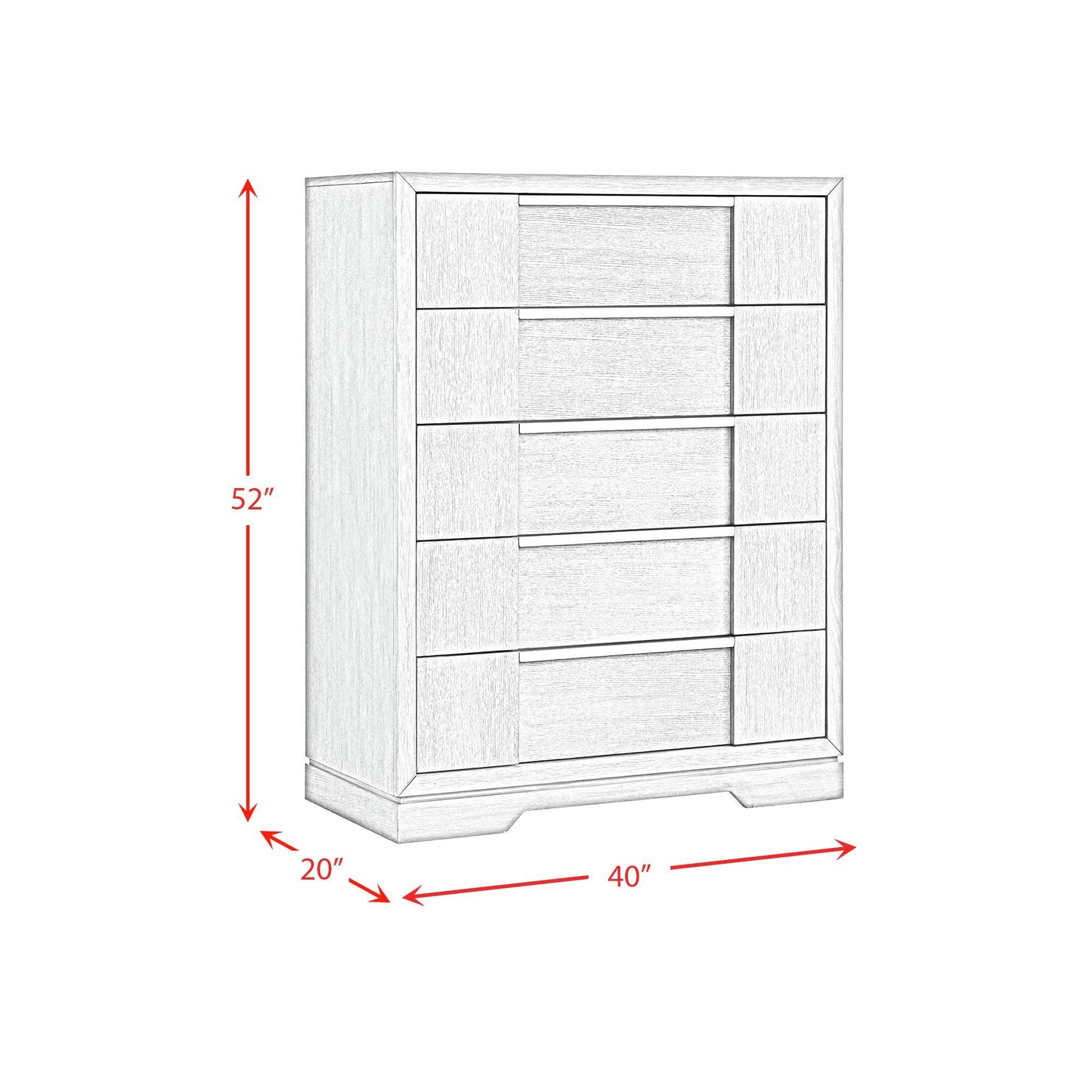 Kelis - 5 Drawer Chest - Gray