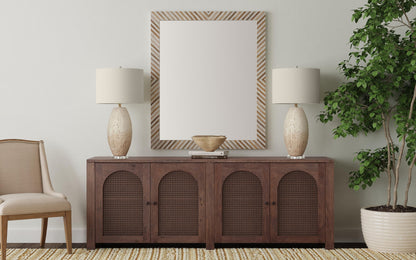 Karl - Wall Mirror - Natural / Cream