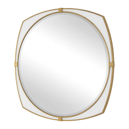 Estella - Round Mirror - Gold / White