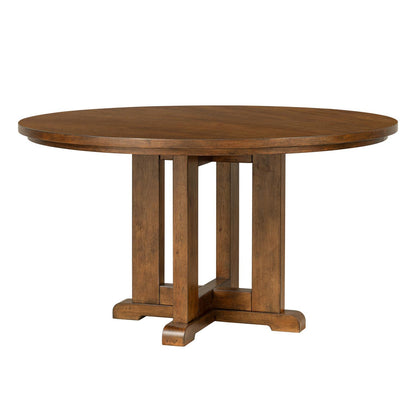 Lake House - Complete Round Pedestal Dining Table - Pinecone