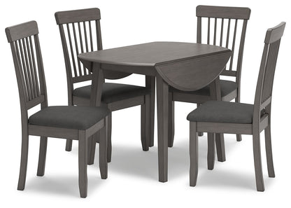 Shullden - Round Drm Drop Leaf Table - Gray
