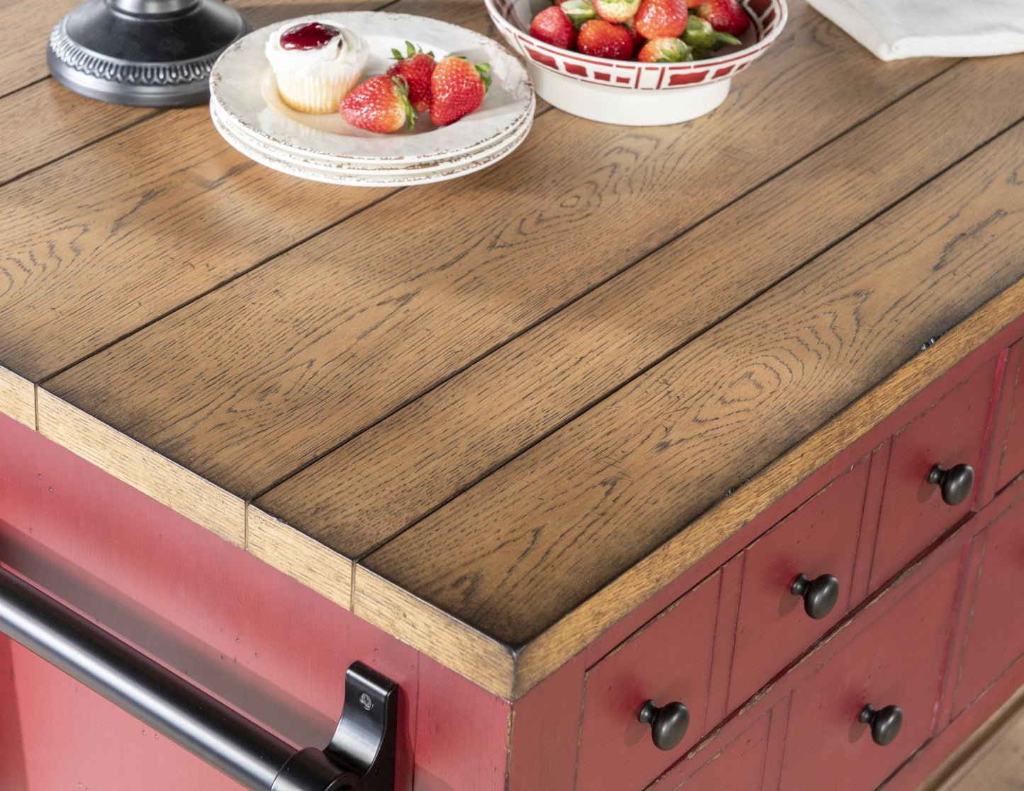Vintage Market - Kitchen Island 6 Drawer With Casters