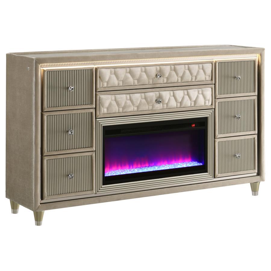 Lorient - Bedroom Set With LED Flame Box Dresser