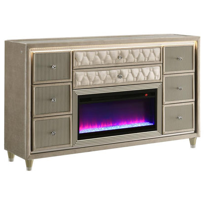 Lorient - Bedroom Set With LED Flame Box Dresser